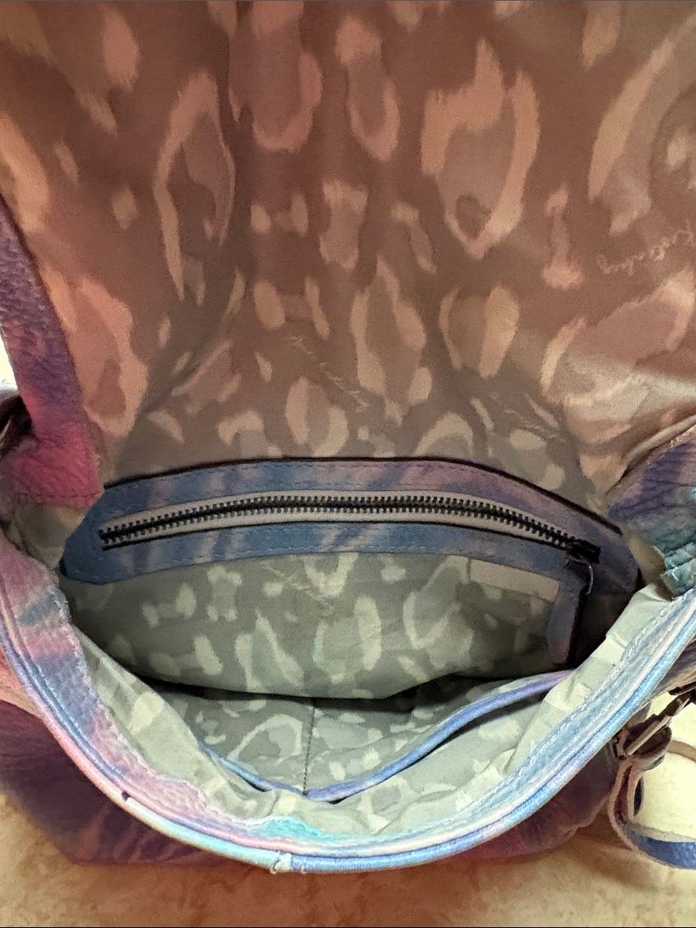 Aimee Kestenberg Pastel Tie-Dye Crossbody Bag - Pink, Blue, Cream - Picture 3 of 3